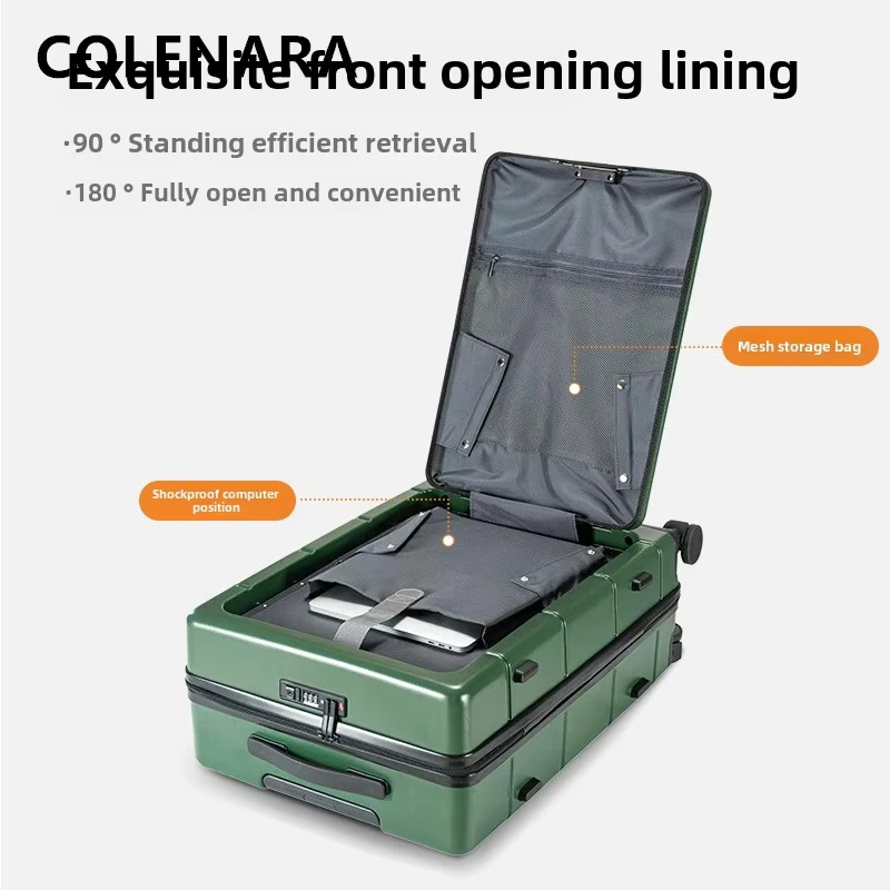 COLENARA maleta para portátil cubierta de carrito con carga USB caja de embarque multifuncional 20 "24" 26 pulgadas con ruedas equipaje rodante