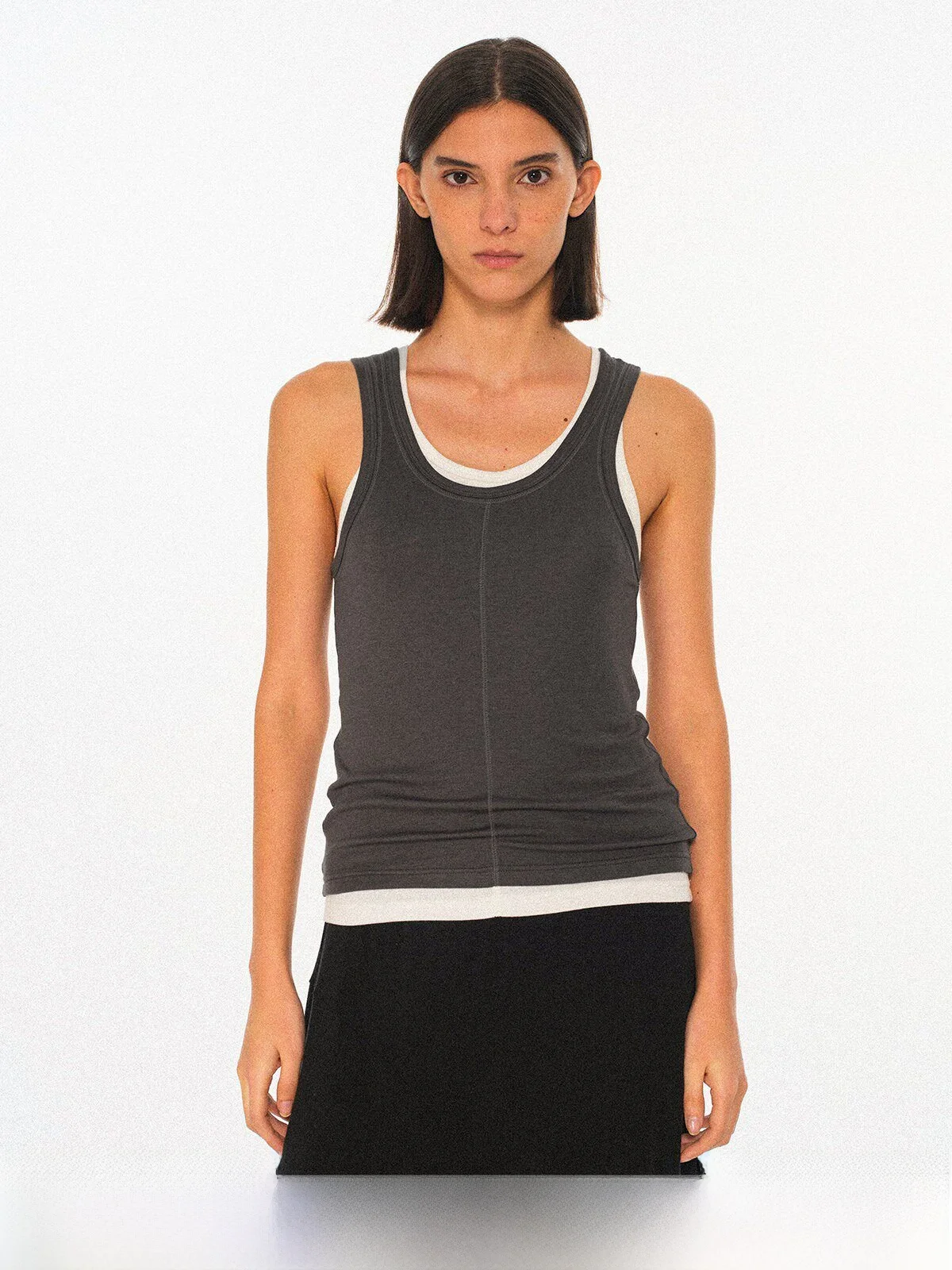 

Palms Good Luck Wool U-neck Elastic Strap Vest Pure Color Women's Slim Fit Outerwear Casual Spring Season China Made
