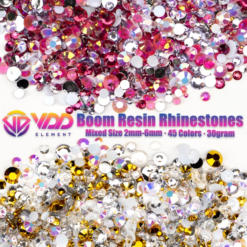 Vdd-色とりどりのラインストーン,日曜大工,ネイルアート用アクセサリー,さまざまなサイズ,2〜6mm, 30g, 100g