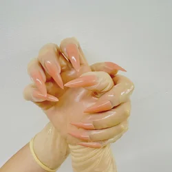 Latex Handmade Skin Powder Cute ManicureinsIntegrated Ultra-Thin Gloves