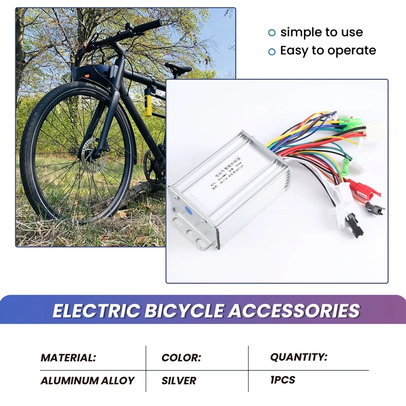 36V 48V 350W E-Bike Brushless Controller 6 Tube Dual Mode For Electric Bicycle Scooter Speed Intelligent Dual Motor Part