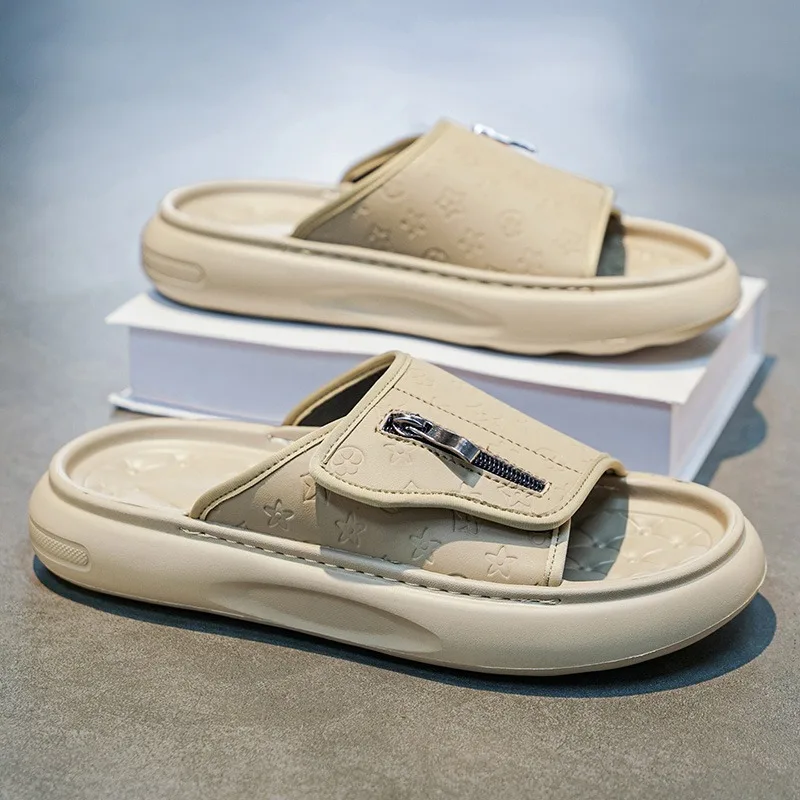 

Новые модные летние повседневные пляжные сандалии 2026 года для мужчин: уличные шлепанцы на липучке, удобные и дышащие