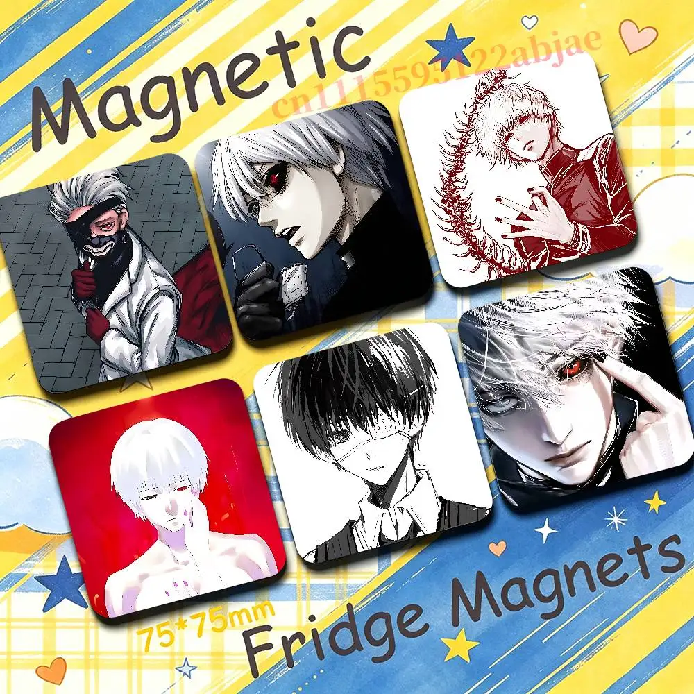 K-Kaneki Ken 75mm Square Cute Fridge Magnet Refrigerator Magnet Apartment Decor Gift For Friends Collection