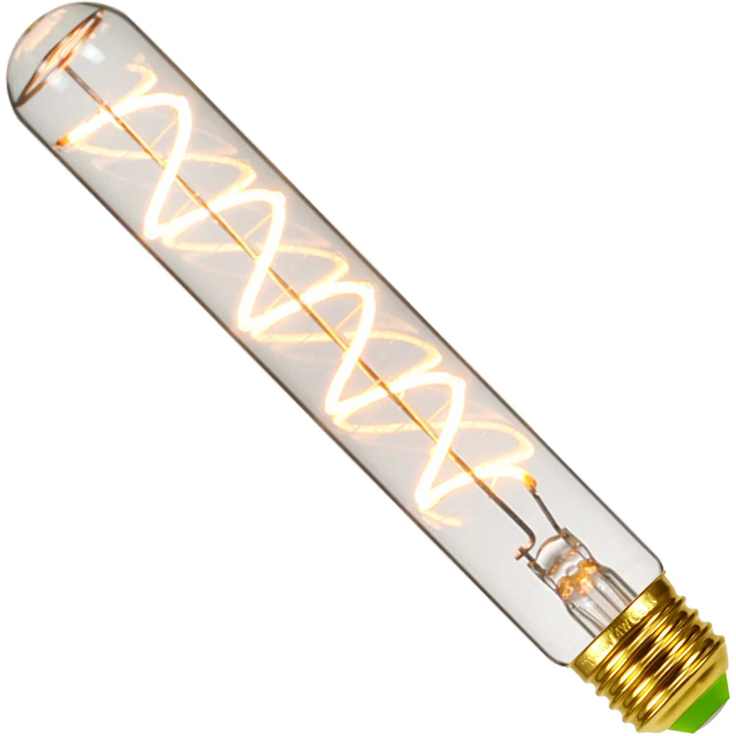 Imagem -04 - Tianfan-vintage Lâmpada Led Tubo Longo Edison Bulbo Regulável Filamento Espiral Luz Decorativa T28 4w 220v 110v E26 E27 185 Milímetros