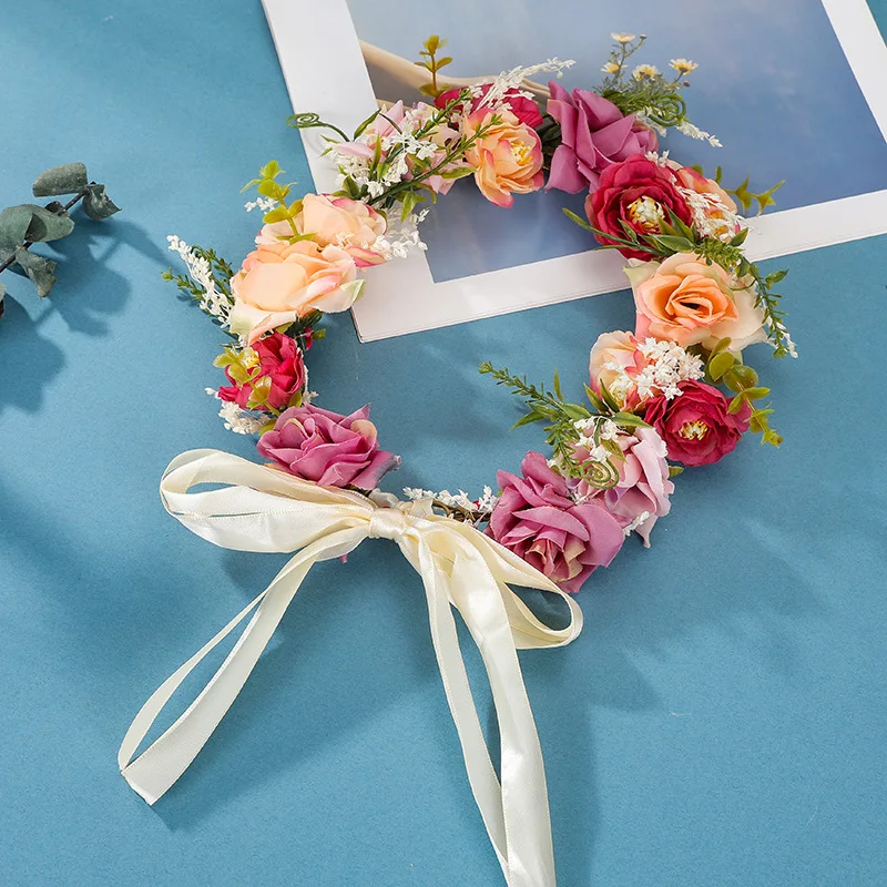 Flower Leaf Headband Tiara For Women Bride Hairbands Party Wedding Bridal Hair Accessories Jewelry Band Crown Tiara Headband image 2