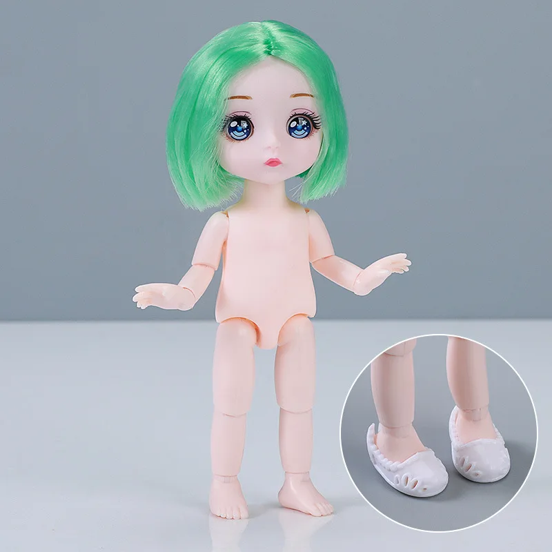 

BJD Doll 16cm Naked Baby Mid Split Hair Natural Body Makeup DIY Toy Accessories