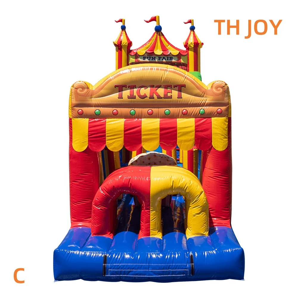 Cours d'obstacles gonflable drôle de cirque pour les enfants amusant parcours d'obstacles juste château gonflable avec aire de jeux coulissante