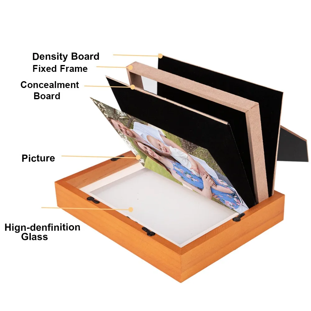 Hidden Storage Photo Frame Multifunctional Organizer Keys Small Items Hidden Safes Perfect Decor for Home Office Security