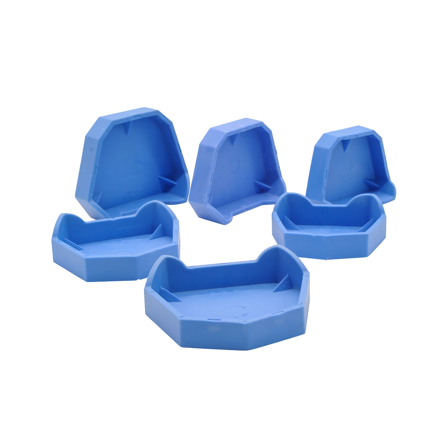 6Pcs/Set Dental Silicone Tray Base Rubber Plaster Model Former Base with Notches Impression Dentistry Lab Material Tools