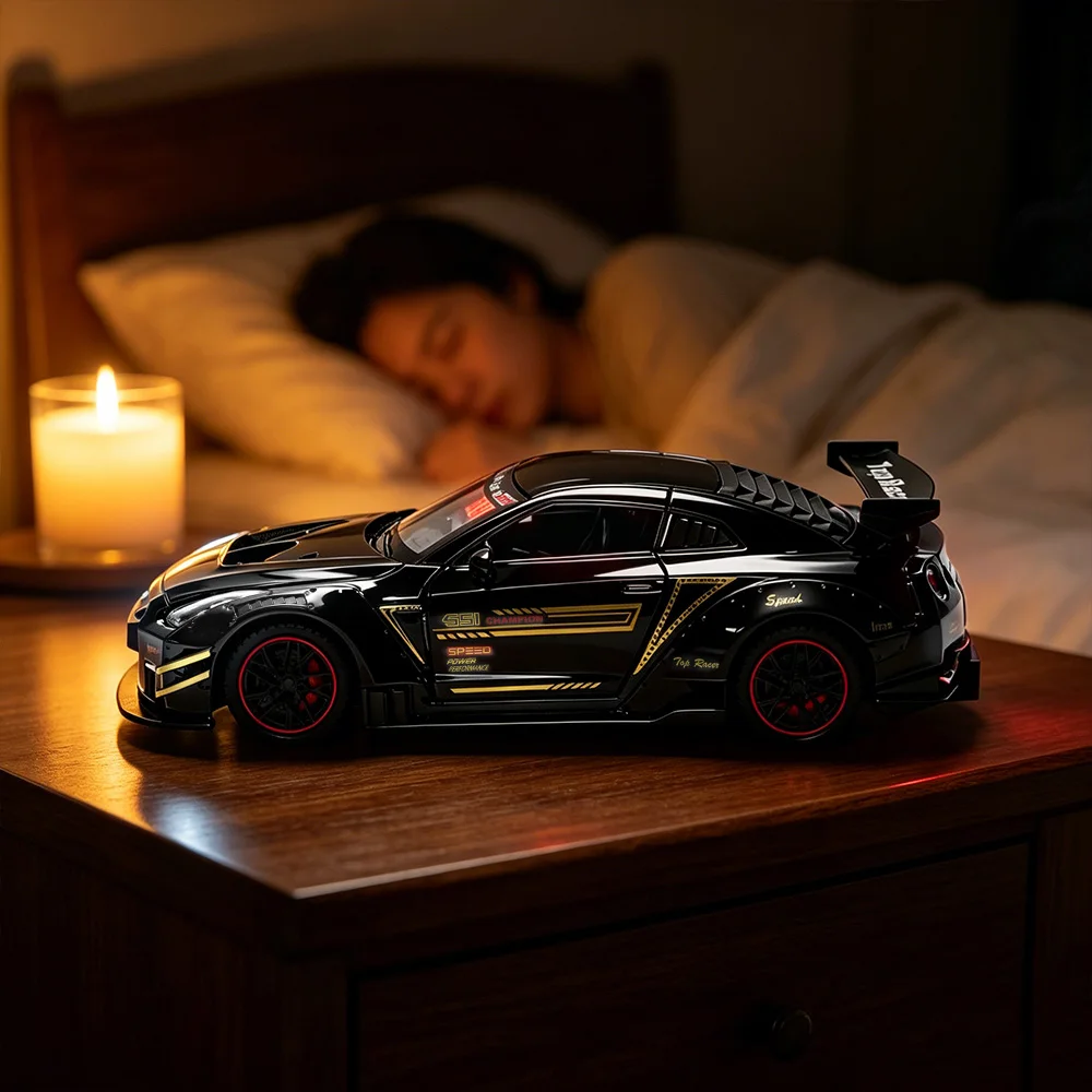 1PCS Rechargeable Hypercar Model Alarm Clock, LED Digital Time Display Sports Car Clock with Remote Control,Desk Decor Gift