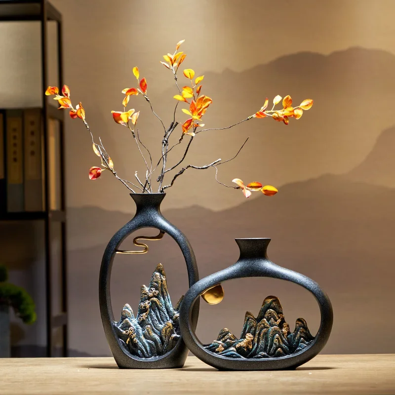 

Creativity Japanese style wealth vase office Living room desktop decoration vases for home decor Accessories Art gift