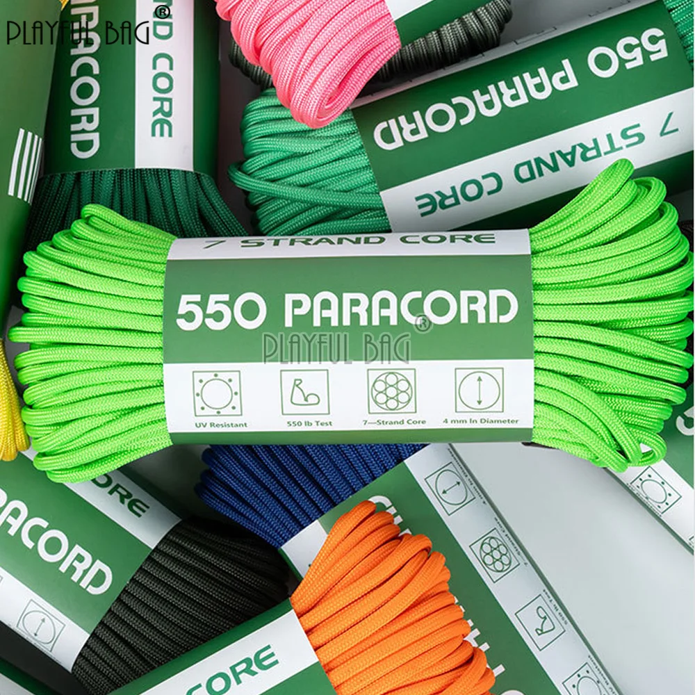 Pure Color Series Paracord 550 4mm 7-Strand Polyester Outdoor Rope for Survival, Gear & Bracelet Braiding Utility Cord NA162S