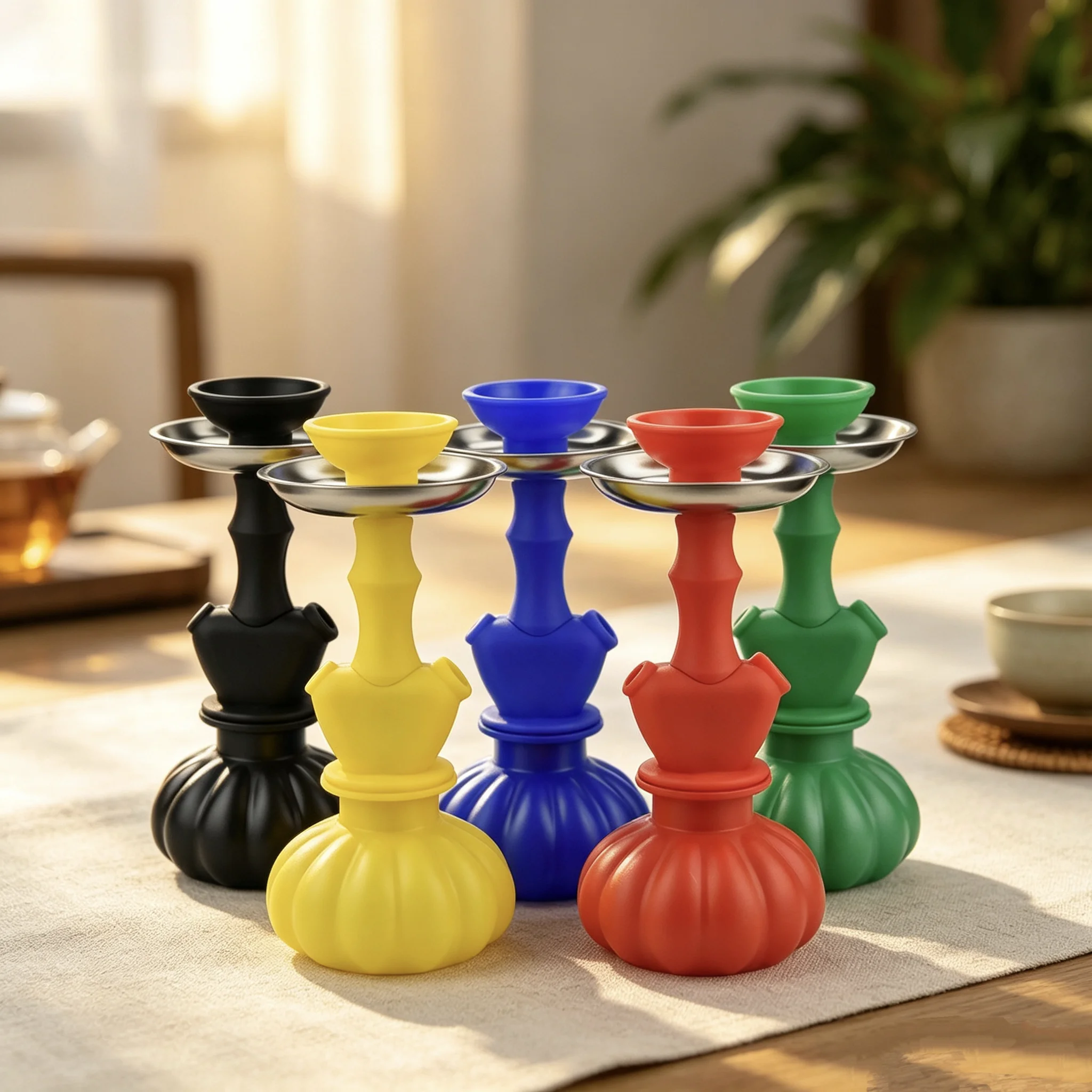 Acrylic Shisha Hookah Set with Single Silicone Hose for Outdoor Travel Portable Narguile Cachimba Accessories