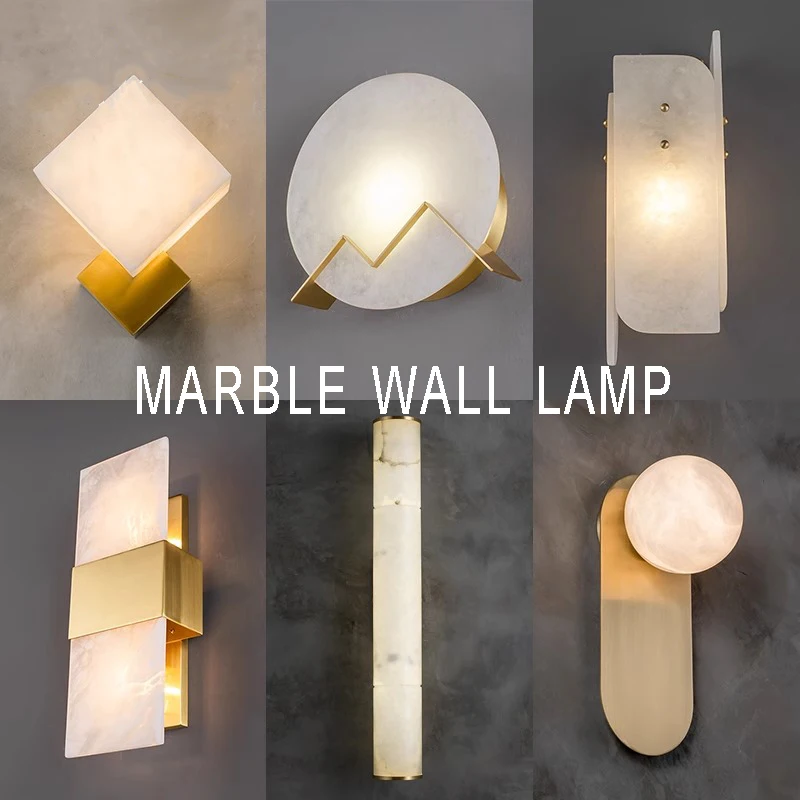 todo o cobre real marble wall lamp luminaria de fundo led home decoracao 01