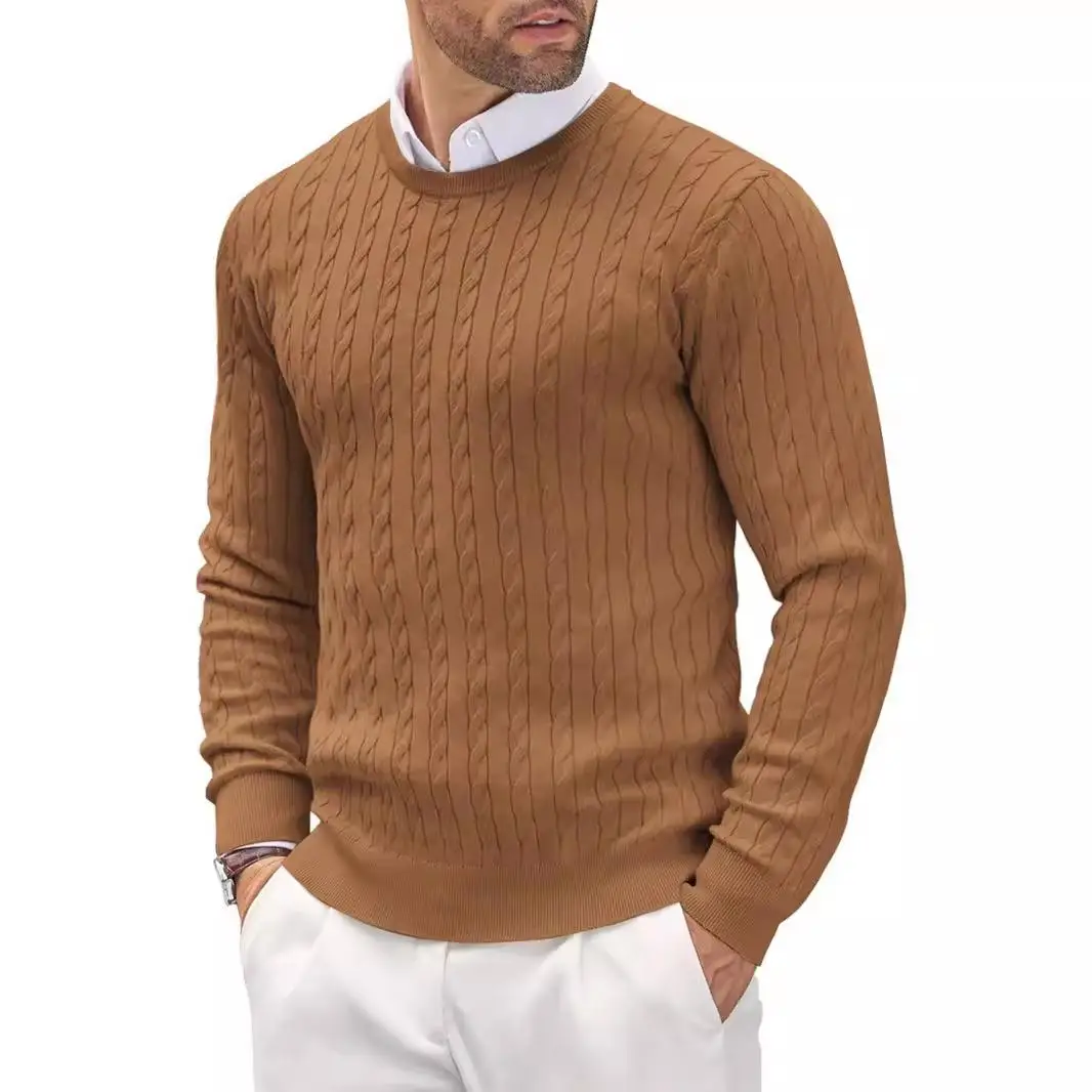 

Мужская витая трикотажная одежда irt Pattern Slim Fit Long Sve round Ne Casual Faion Urban Sle, осенний сезон