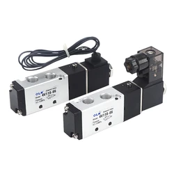 4V110-06 1/8 Air Solenoid Valve 5/2Way Pneumatic Valve 5 Port 2 Position Gas Electric Magnetic Valves DC12V 24V 110V 220V