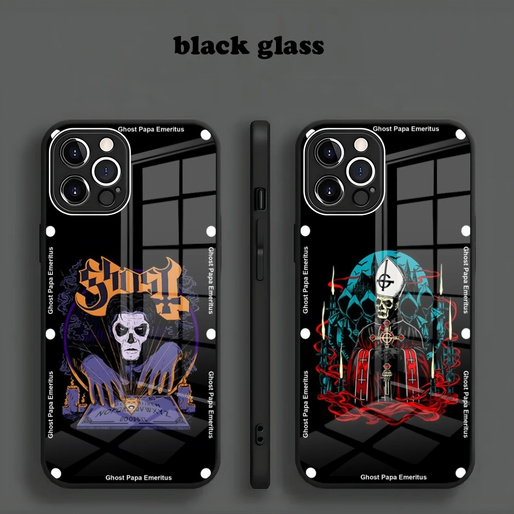 Duch Papa Emeritus dla Iphone 15 14 13 12 11 Pro Max X XS XR 7 8 Plus 2020 SE etui na telefon komórkowy z metaliczną farbą