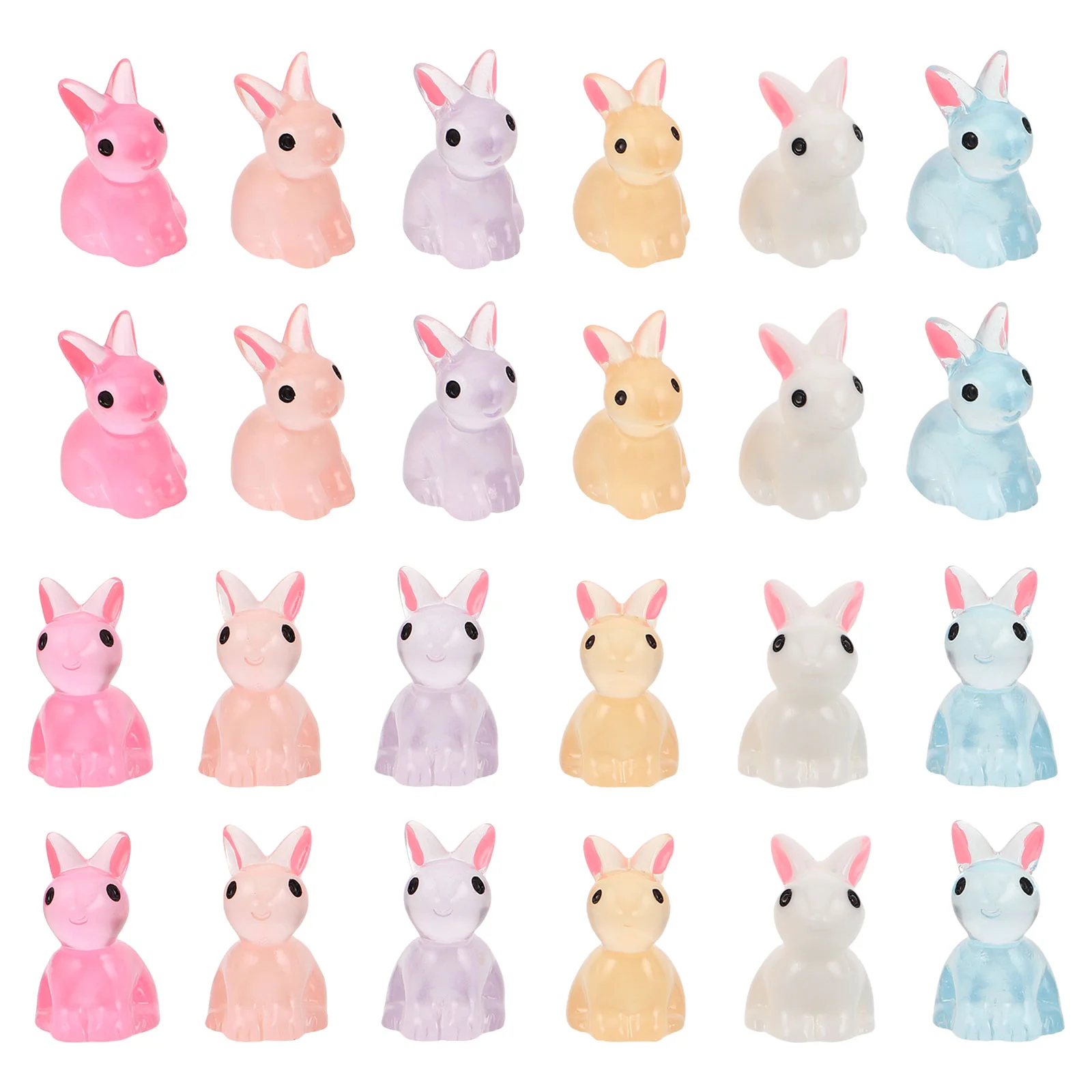 

80 Pcs Gift Easter Mini Bunny Child Furry Rabbit Ear Headband Resin Miniature Figurines