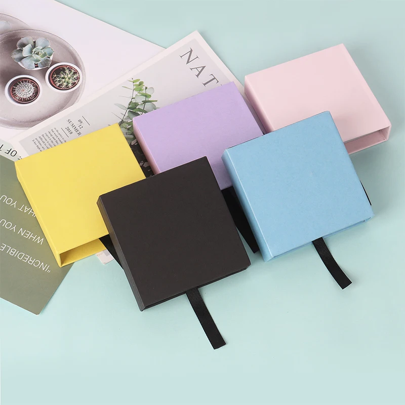 10pcs Luxury Paper Box Drawstring for Plastic Membranes Boxes Case Outter Gift Jewelry Display Packaging for Small Bussiness