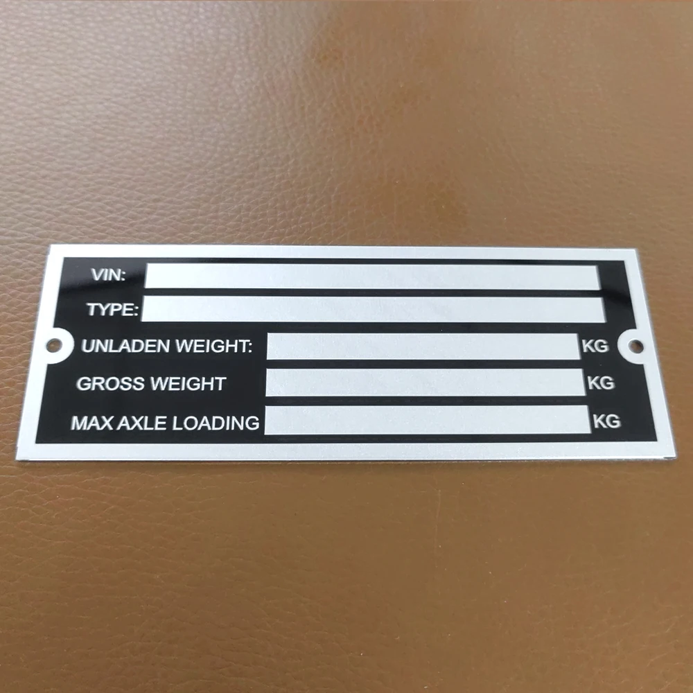 Blank or Engraved Aluminum Trailer Vehicle ID Plant VIN Chassis Plates Car Motorbike Caravan RV Parts Camper Accessories