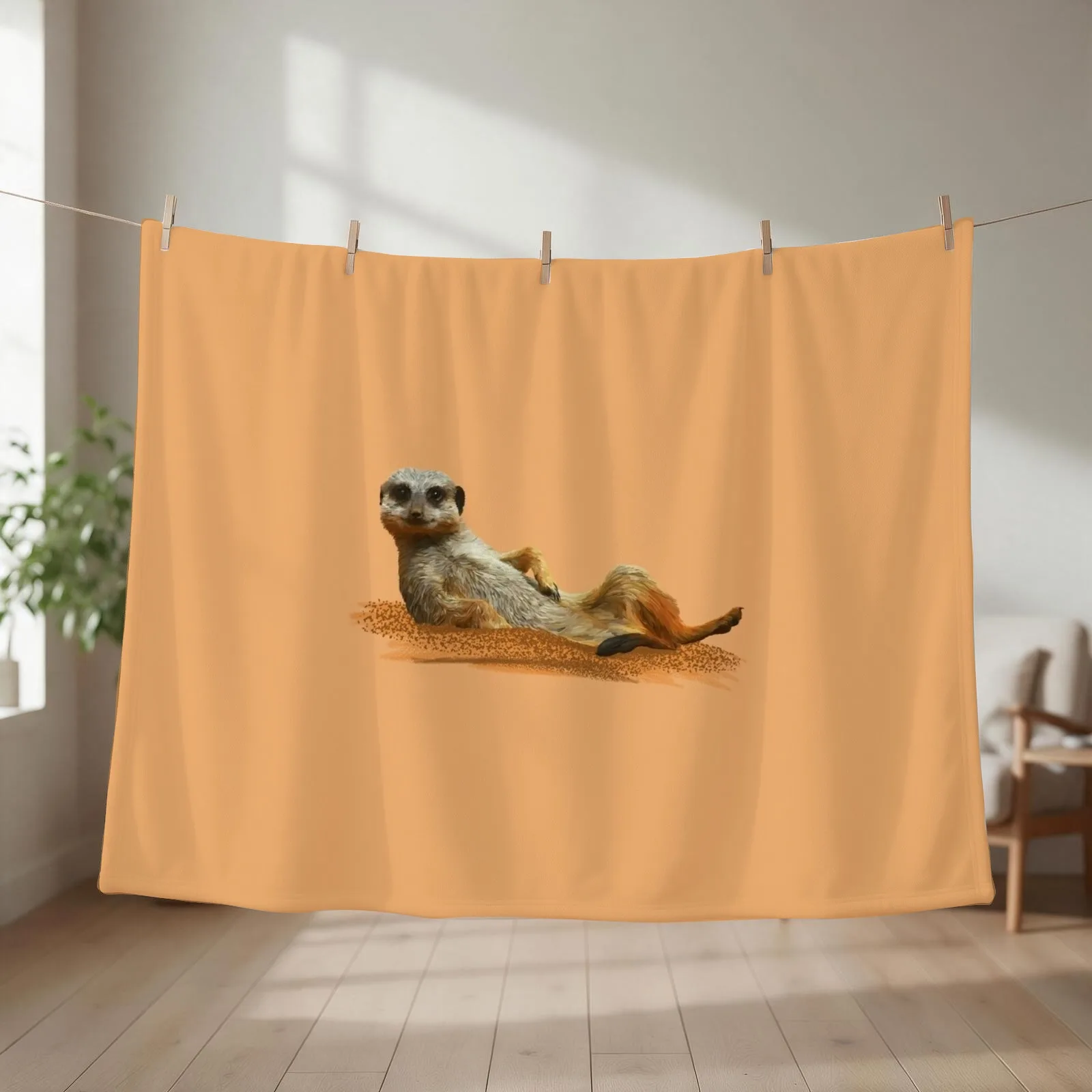 meerkat Throw Blanket couch cozy soft plush fuzzy picnic outdoor blanket