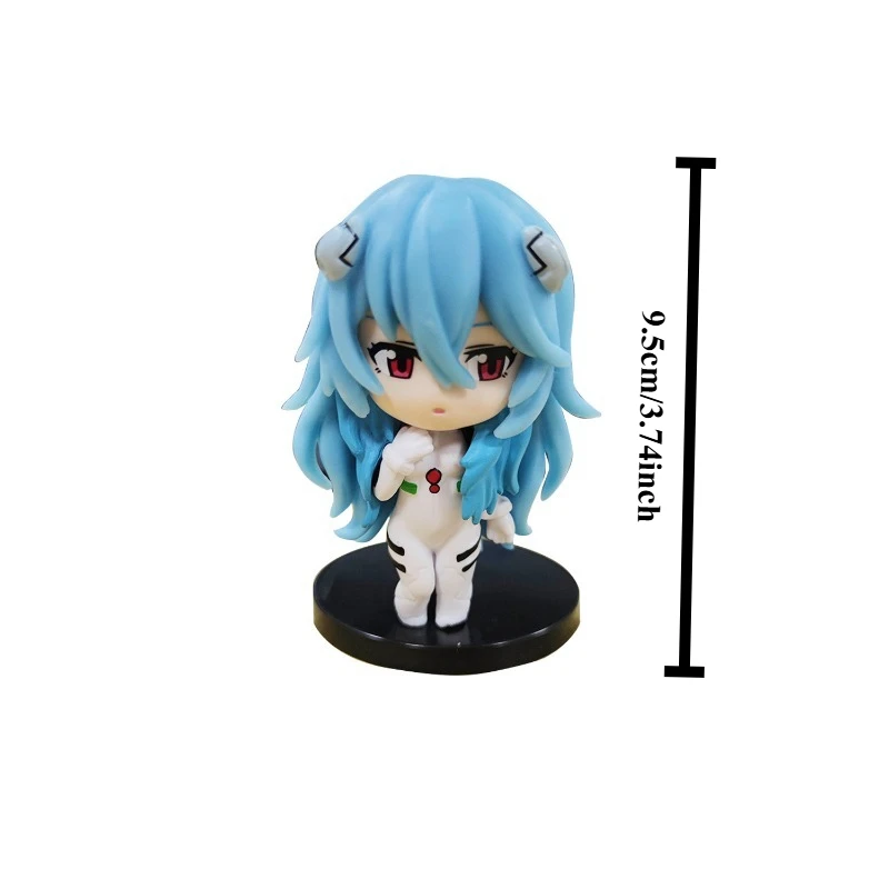 Neon Cute Genesis Classic Evangelion Cute Chibi Anime Girl Figure Model Mini Doll Toy for Cake Decoration and Desktop Display view 6