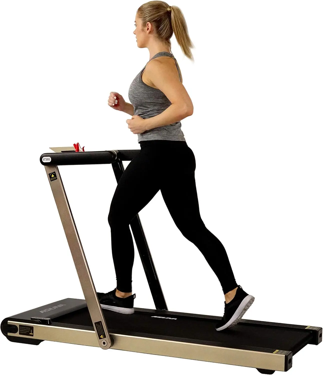 

Sunny Health & Fitness ASUNA Slim Flat Folding Treadmill, Motorized with Low Profile, Speakers & Space Saving - 8730