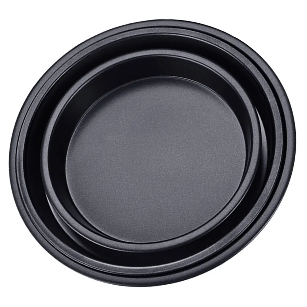 

3 Pcs Pizza Baking Trays Set 6 8 10 Inches Non Stick Oven Pan Carbon Steel Heat Resistant Easy Clean Kitchen Restaurant