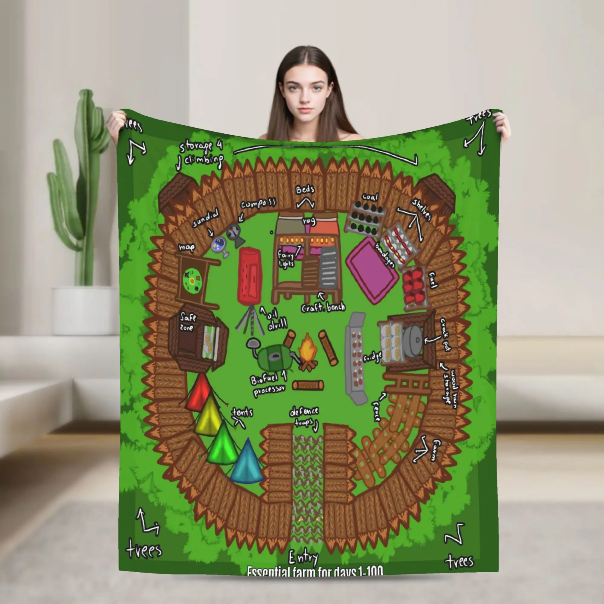 99 Nights in The Forest Base Idea Soft Blanket  Children Plush Throw Blanket Aesthetic Home Decor Flannel Bedspread Bed Cover