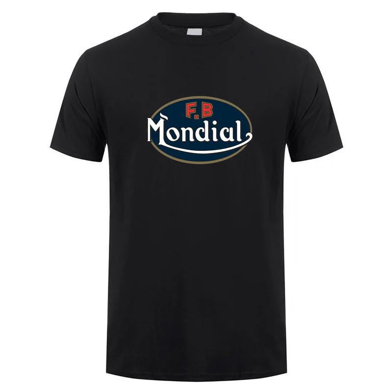 تي شيرت FB Mondial صيفي للرجال من القطن قصير الأكمام تي شيرت FB Mondial Biker تي شيرت رجالي مختلف