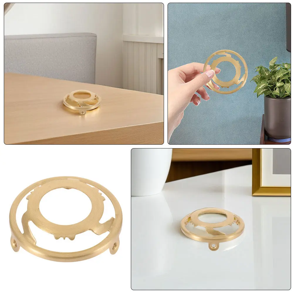 2Pcs Solid Brass Lamp Shade Holder Ring Triangular Bracket Design for Glass Covers Table Lamps Light Fixtures Replacement Parts