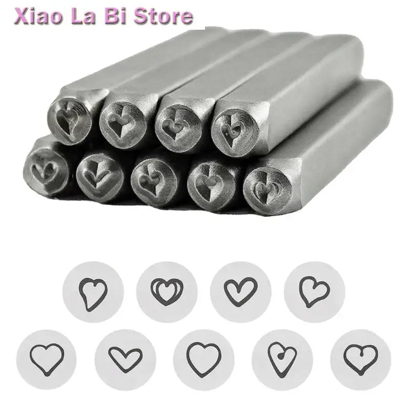 

Xxfd 9 штук формы сердца стальной набор для изготовления на заказ ювелирных изделий и кожи