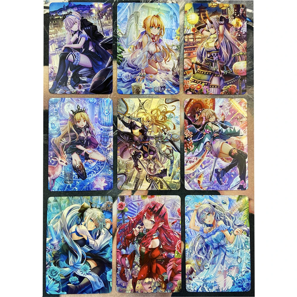 

9Pcs/set FGO Refractive Flash Cards ACG Sexy Kawaii Fate/Grand Order Anime Girl Game Anime Collection Cards Gifts Toys