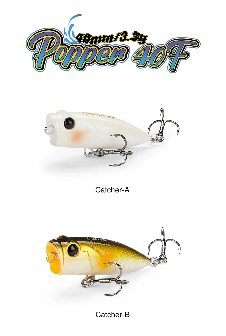 TSURINOYA 4 cm 3,3 g Angelköder Topwater Popper CATCHER 40F Hundespaziergang Action Harter Köder Leichtes Spiel Bass Rockfish Großes Mausmodell – Detail 14