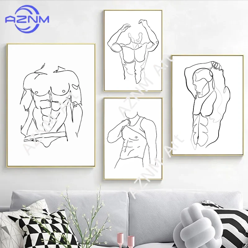Abstract Men Body Canvas Poster Male Line Print Painting Nude Figure Wall Art Posters Minimalist Picture Gay Bedroom Home Decor Abstract Men Body Canvas Poster Male Line Print Painting Nude Figure Wall Art Posters Minimalist Picture Gay Bedroom Home Decor
