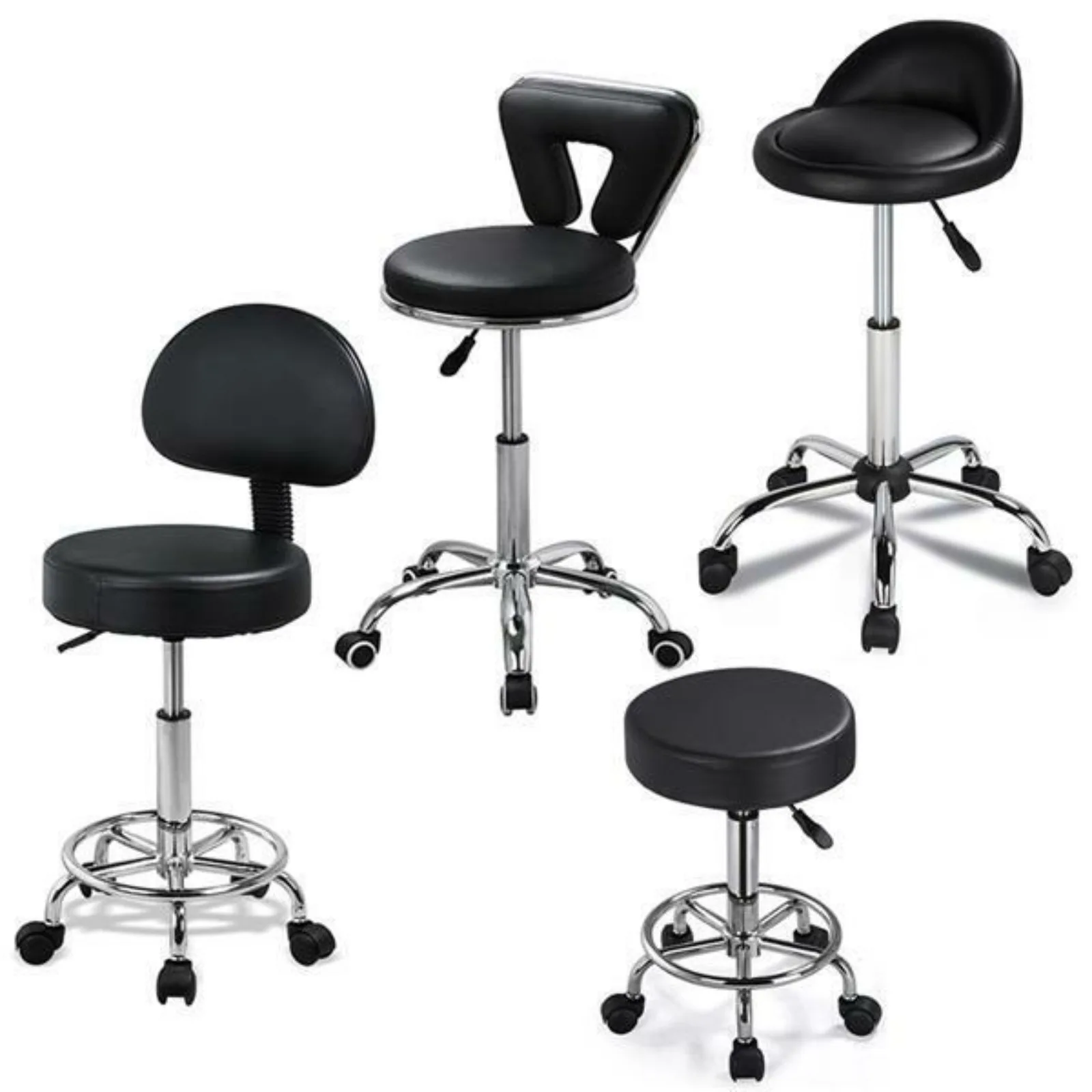 Adjustable Hydraulic Rolling Swivel Stool Salon Spa Tattoo Chair Facial Massage United States