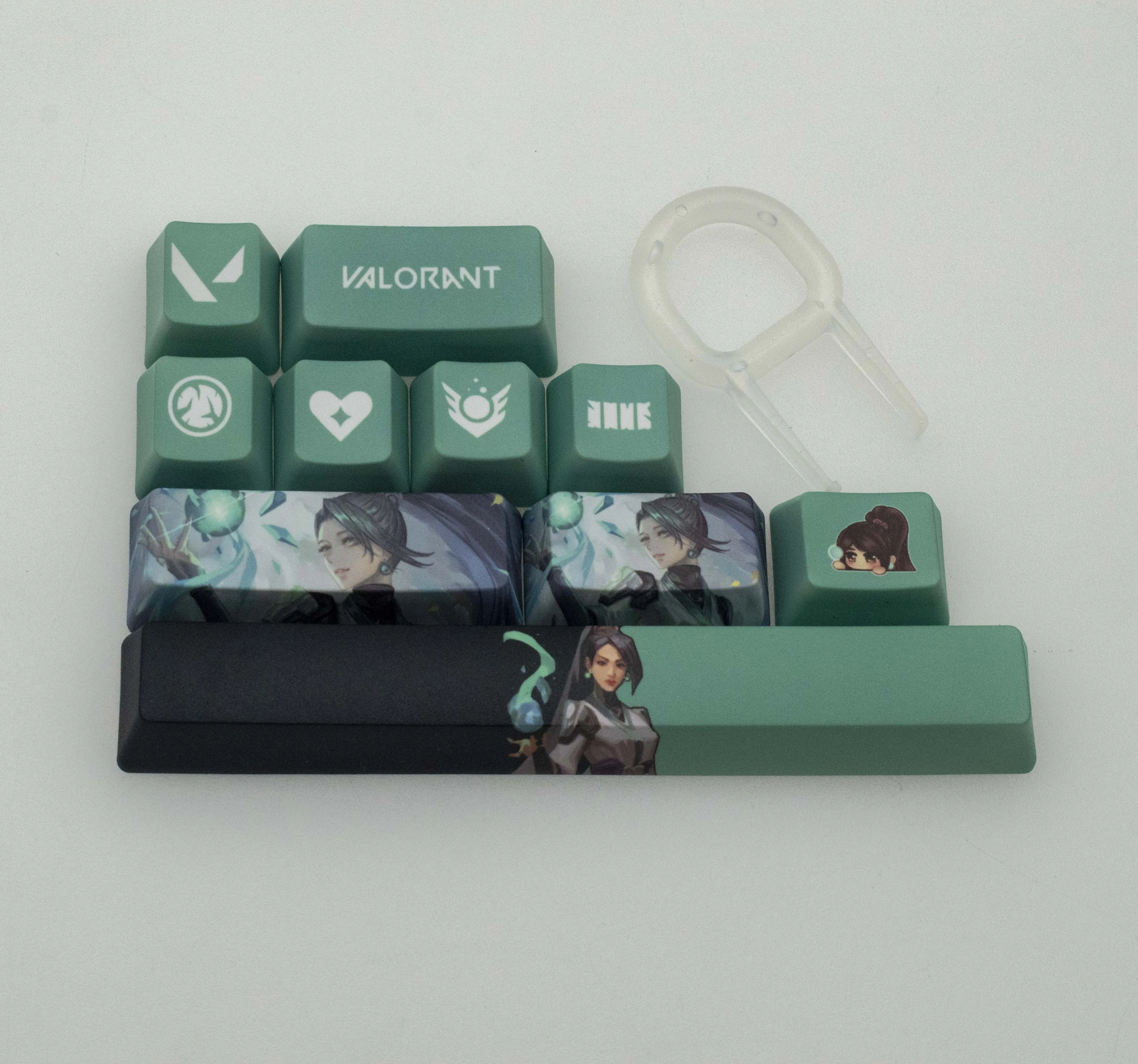 Valorant Keycaps Sage OEM Profile 10 teclas PBT Dye Sub Keycaps