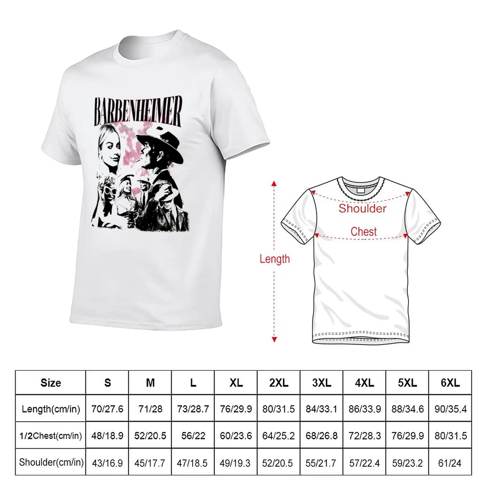 New Barbenheimer Vintage T-Shirt Anime t-shirt anime customized t shirts Men's t-shirts