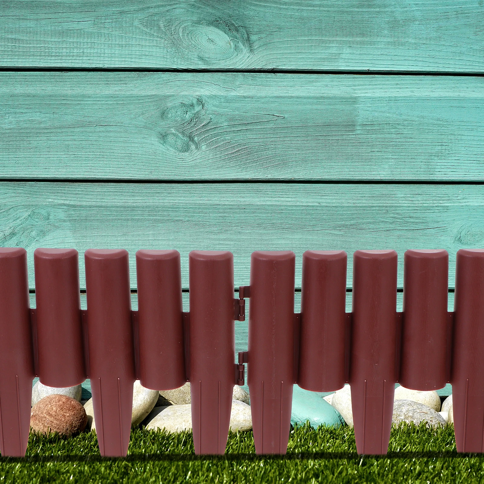 

4pcs Garden Fences Decorative Pastoral Style Lawn Edging Fence Scene Adornment Sturdy Practical Dog Barrier Brown 013