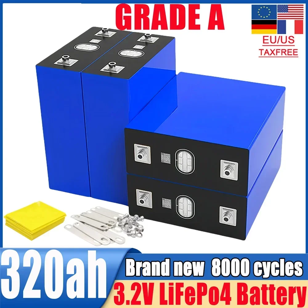 

8pcs New 3.2V Lifepo4 Battery 320AH 105AH 32AH DIY 24V 48V RV Suitable For Golf Cart Solar Energy Storage Rechargeable Battery