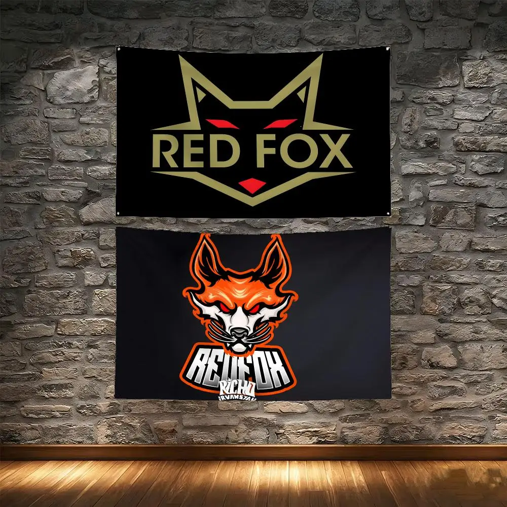 Logo R-Red Fox Flags Tapestry Creative Pattern Photo Living Room Wall Art Party Outdoor Decor