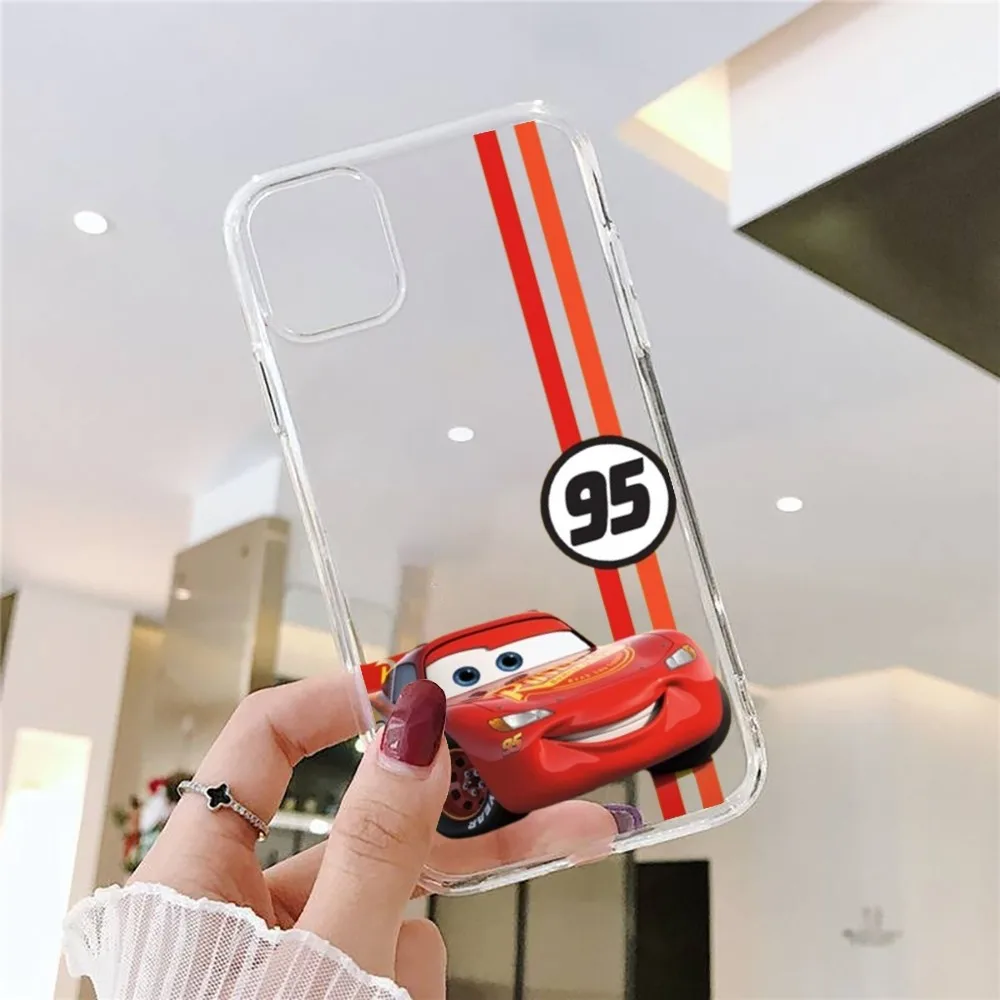 Автомобильный L-Lightning M-McQueen чехол для телефона Iphone 15 11 13 14 Pro Max 7 8 Plus X Xr Xs Max Se2020 12mini прозрачный чехол