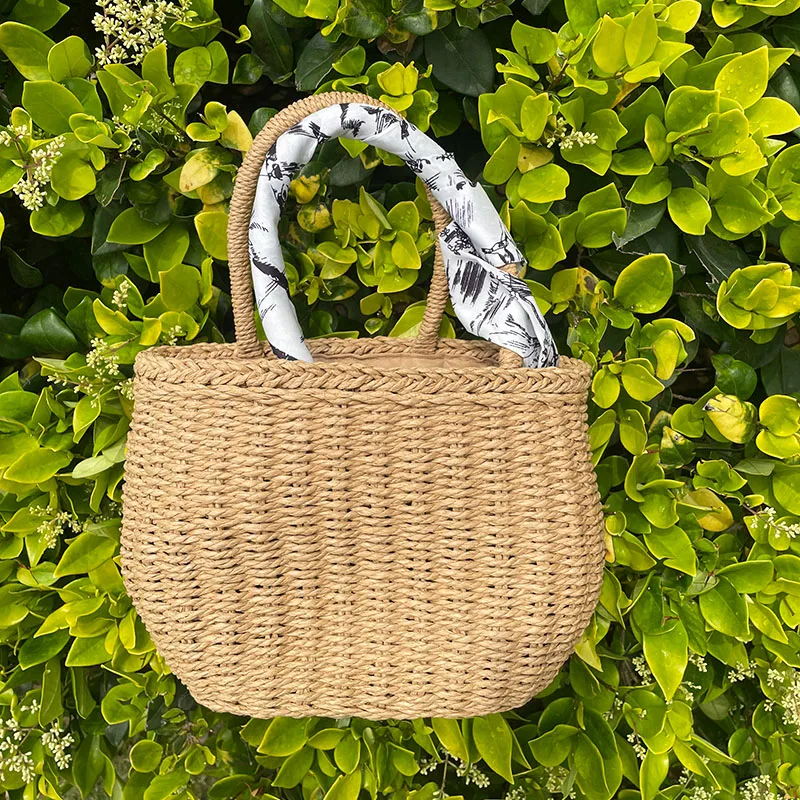 

Handwoven beach bags for women 2025 new straw bag cute purple and hand bag