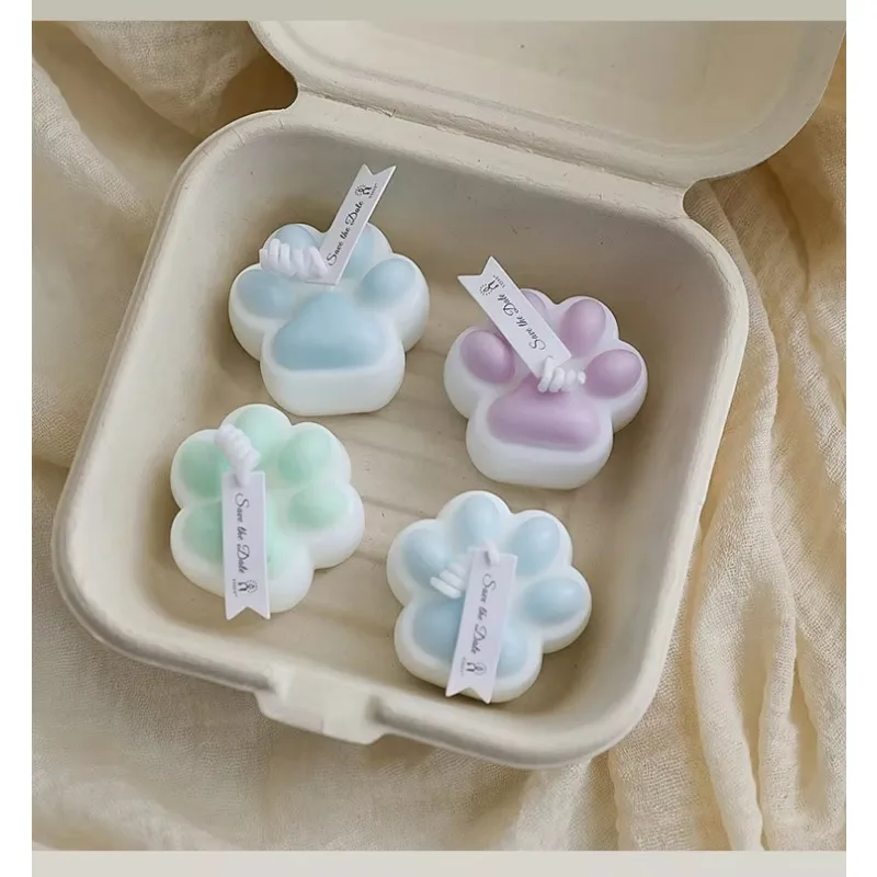 Factory Custom Scented Paw Candle Home Decorative Ornament Photo Props Handmade Cat Paw Scented Candle