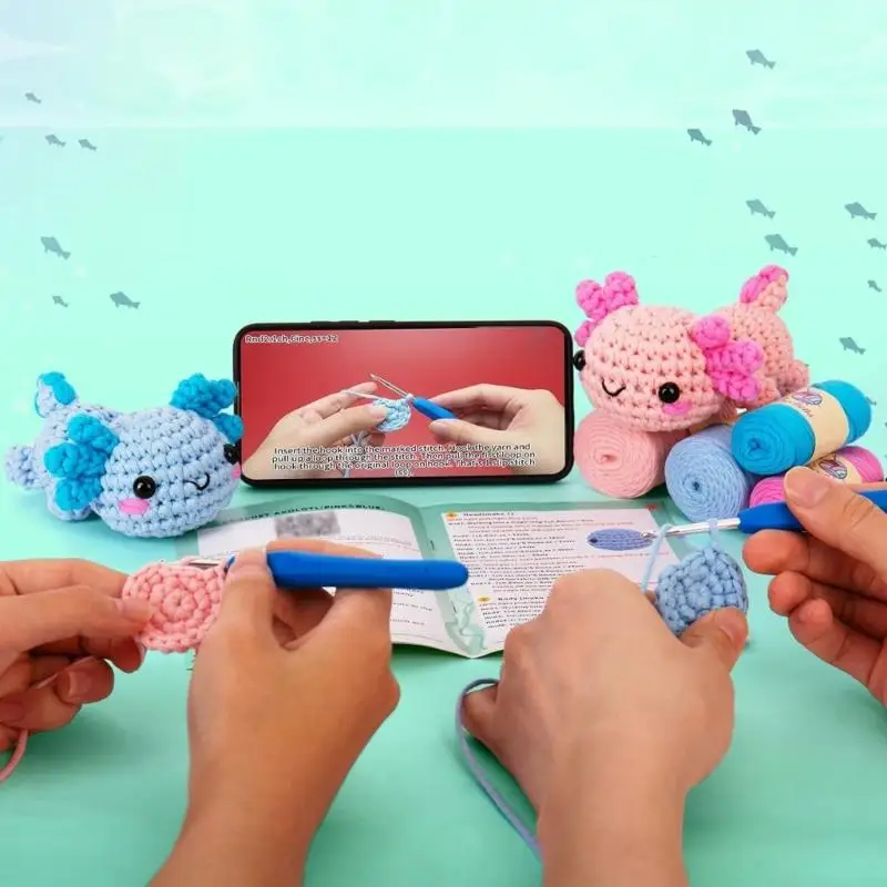Kits crochet débutant U75C Kits dragon au crochet, y compris le crochet, le fil, les instructions étape par étape pour des