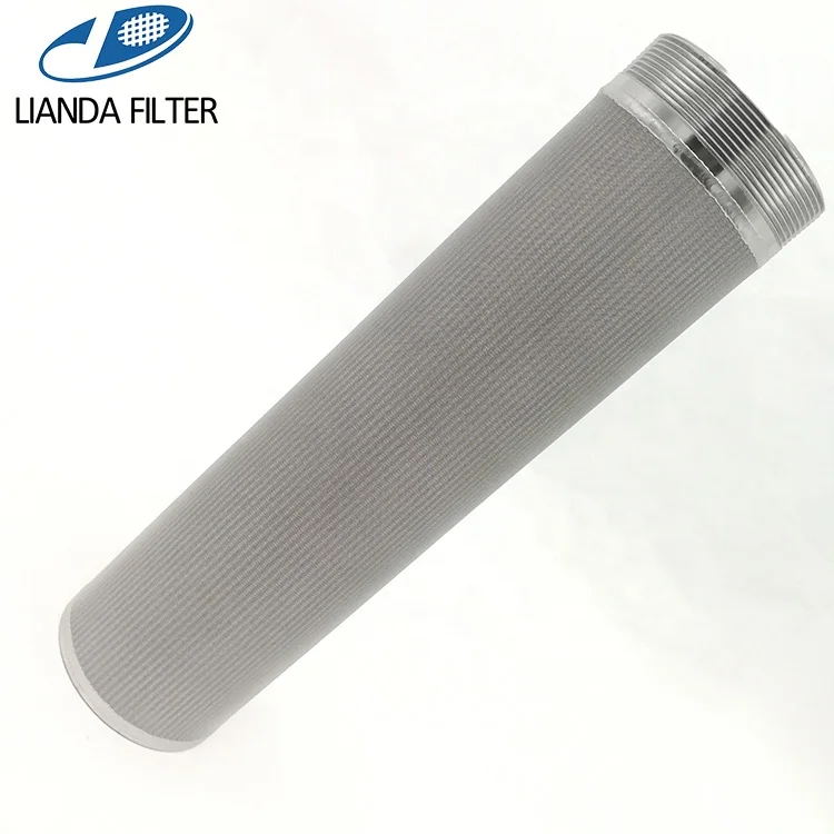 10 20 um micron 316L stainless steel sintered metal wire mesh filter element for candle filter