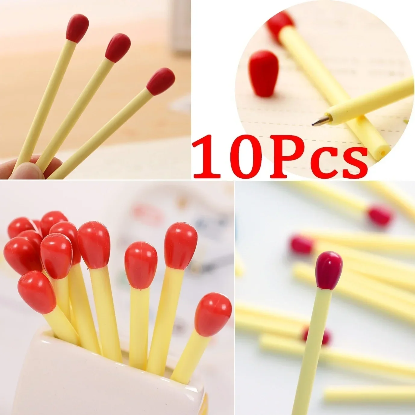 10 PCS/set Funny Matches Shaped Ballpoint Pens Creative Ballpoints Cute Writing Supplies Student School Japanese Stationery