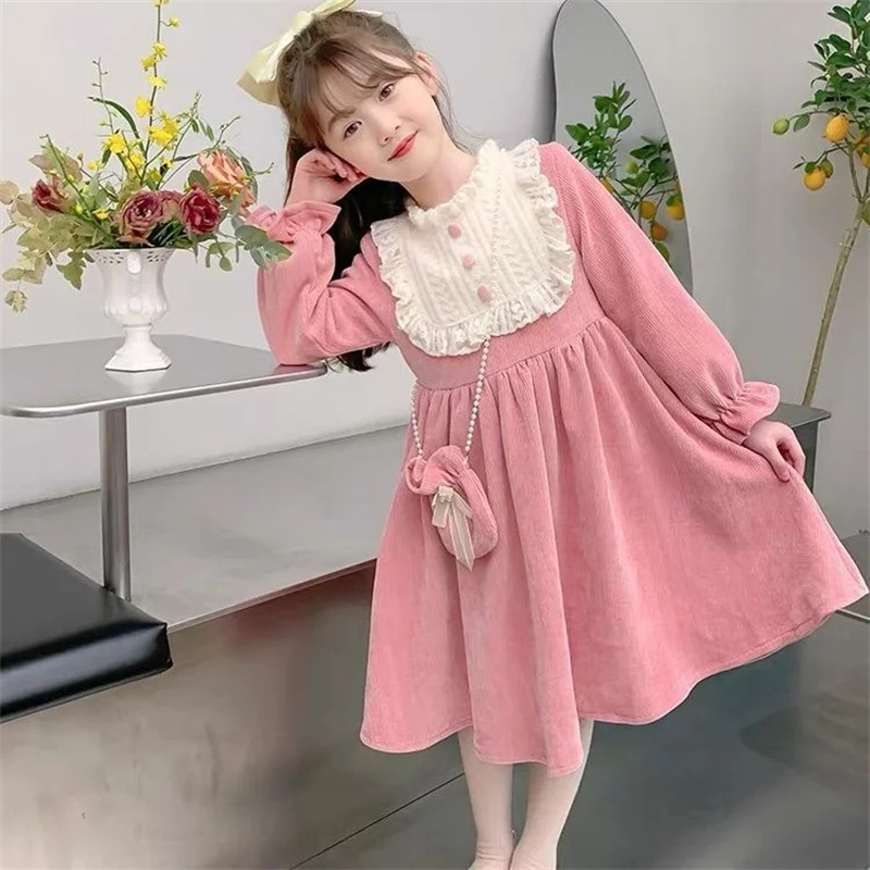 Girls Dress Autumn Winter Princess Birthday Wedding Party Gown New Children\'s Fashion Vestidos Kids Sweet Clothing 3-10 Years