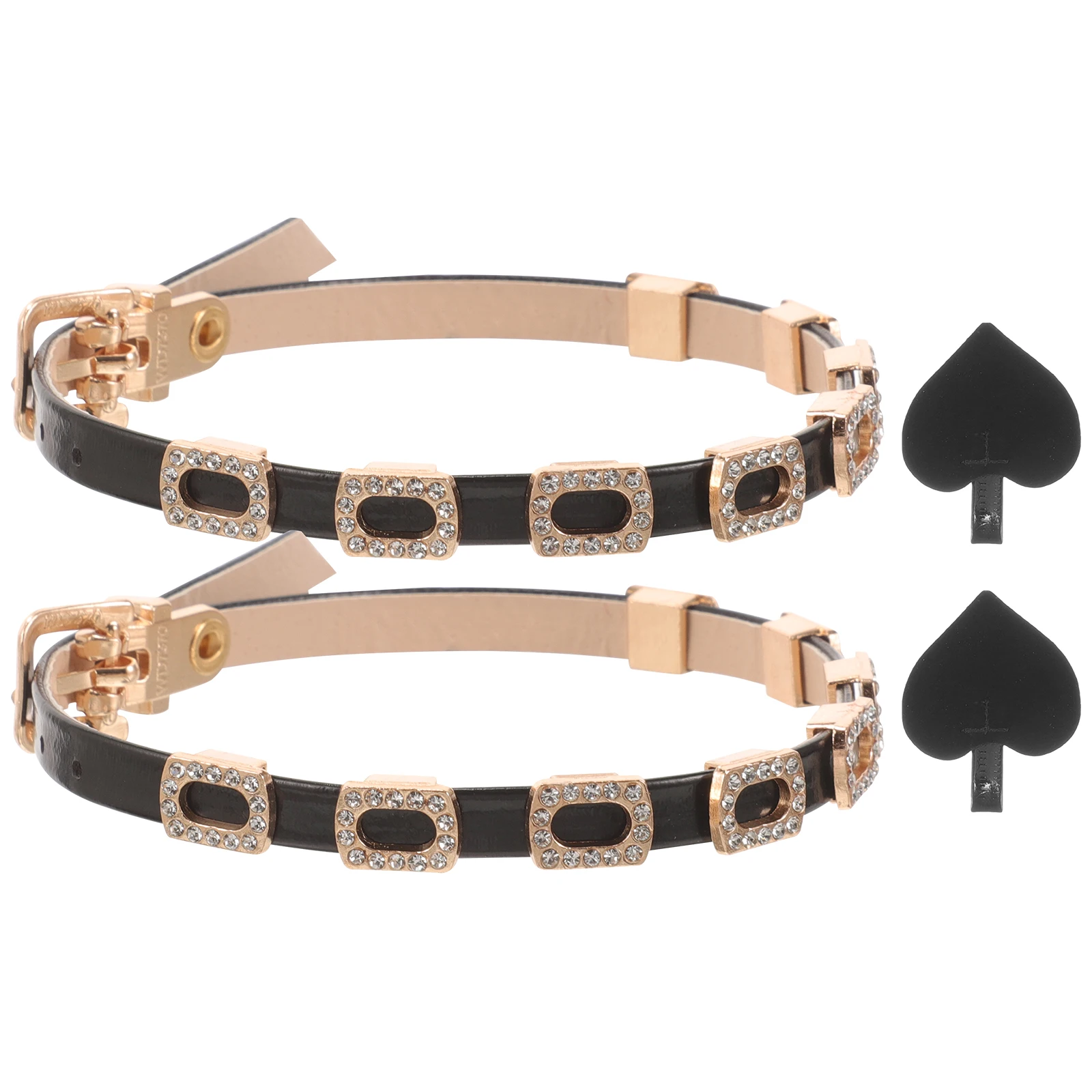

1 Pair 0.7CM Black Rhinestone Decorative Replacement Ankle Straps for Heels Anti Loose Shoe Accessories High Heels Straps