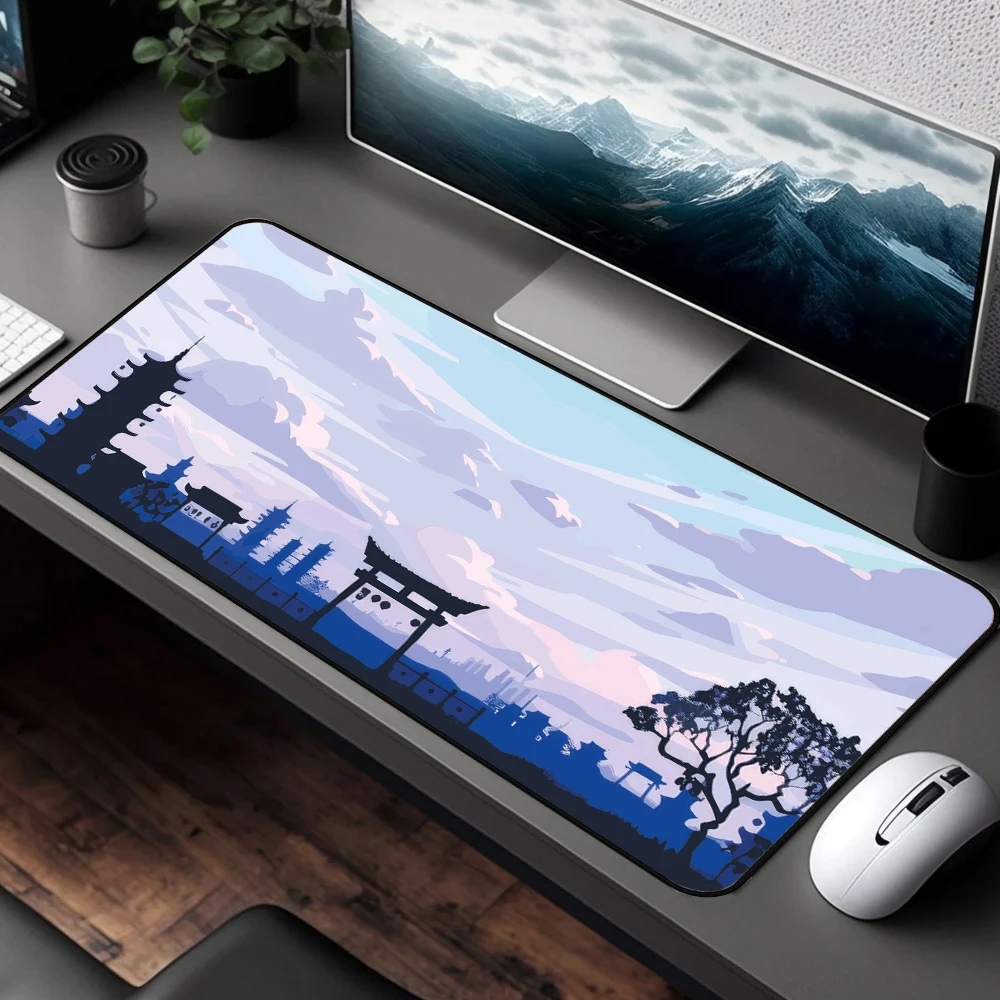 900x400 Mousepads Torii Gate Mouse Pads Large Mousepad Japan Landscape XXL Mouse Mat Keyboard Mats Office Table Carpet Desk Pad